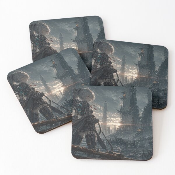 Item preview, Mecha girl Sea-city at Sunrise designed and sold by LiuTiuuu.