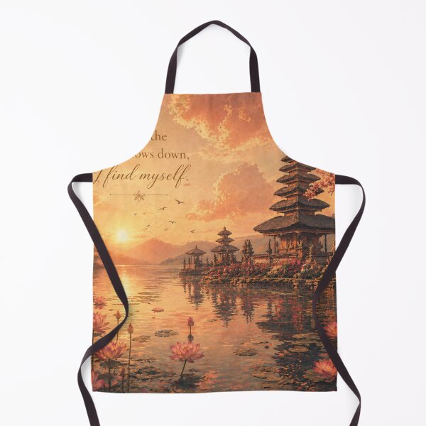 Item preview, Golden Sunset Temple Aesthetic | Where the World Slows Down Quote | Peaceful Nature Art designed and sold by NA-art725.