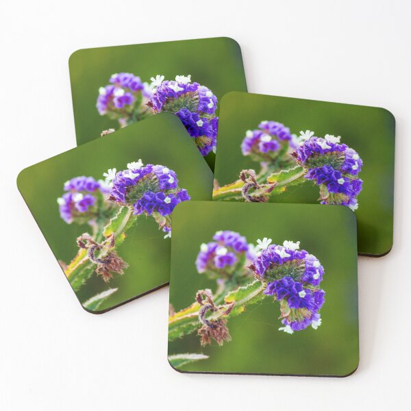 Item preview, Purple Statice Flower Close-Up Macro Photo With White Accents On Blurred Green Background designed and sold by Nmallia.