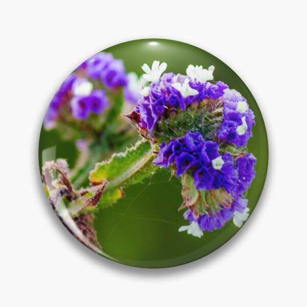 Item preview, Purple Statice Flower Close-Up Macro Photo With White Accents On Blurred Green Background designed and sold by Nmallia.