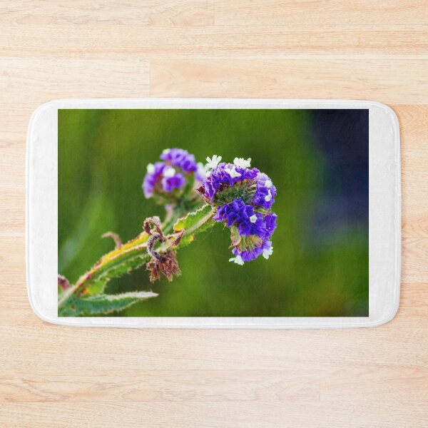 Item preview, Purple Statice Flower Close-Up Macro Photo With White Accents On Blurred Green Background designed and sold by Nmallia.