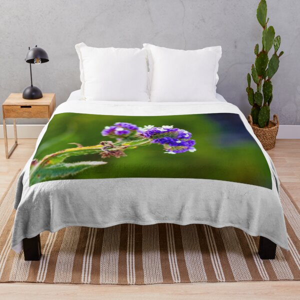 Item preview, Purple Statice Flower Close-Up Macro Photo With White Accents On Blurred Green Background designed and sold by Nmallia.
