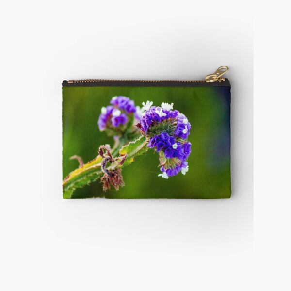 Item preview, Purple Statice Flower Close-Up Macro Photo With White Accents On Blurred Green Background designed and sold by Nmallia.