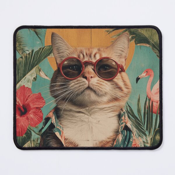 Item preview, Cute Cat Wearing Tropical Summer Outfit Stylish Kawaii Design designed and sold by Meow-Attitude.