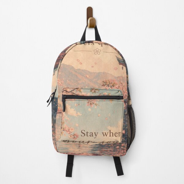 Item preview, Cherry Blossom Temple Aesthetic | Stay Where Your Soul Feels Quiet Quote | Peaceful Art designed and sold by NA-art725.