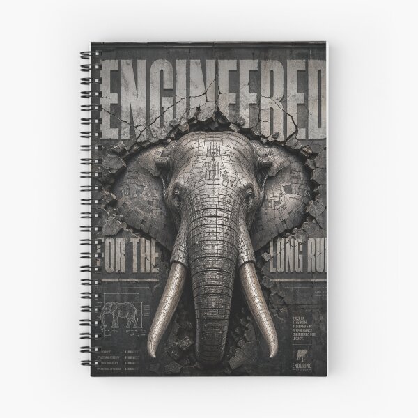 Item preview, Infrastructure Founder Engineered Long Run Elephant Blueprint Wall Art designed and sold by SavannaStrikes.