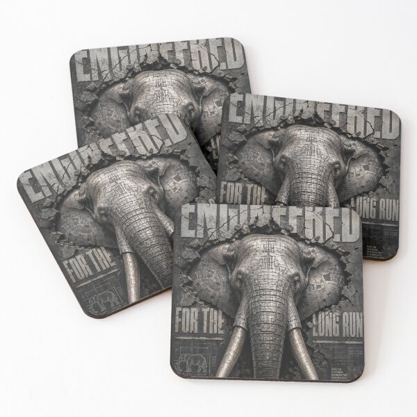 Item preview, Infrastructure Founder Engineered Long Run Elephant Blueprint Wall Art designed and sold by SavannaStrikes.