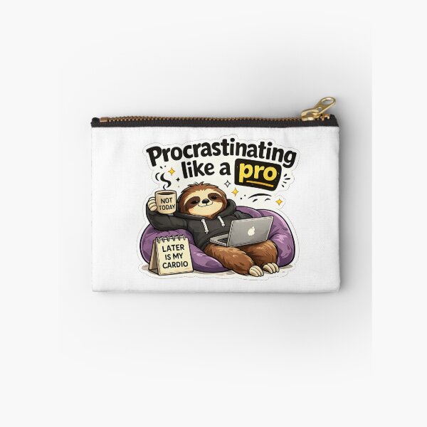 Item preview, Funny Procrastinating Like a Pro Sticker – Lazy Sloth Meme Cute Humor designed and sold by StickoStore.