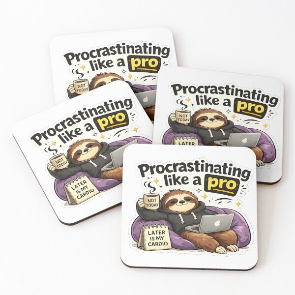 Item preview, Funny Procrastinating Like a Pro Sticker – Lazy Sloth Meme Cute Humor designed and sold by StickoStore.
