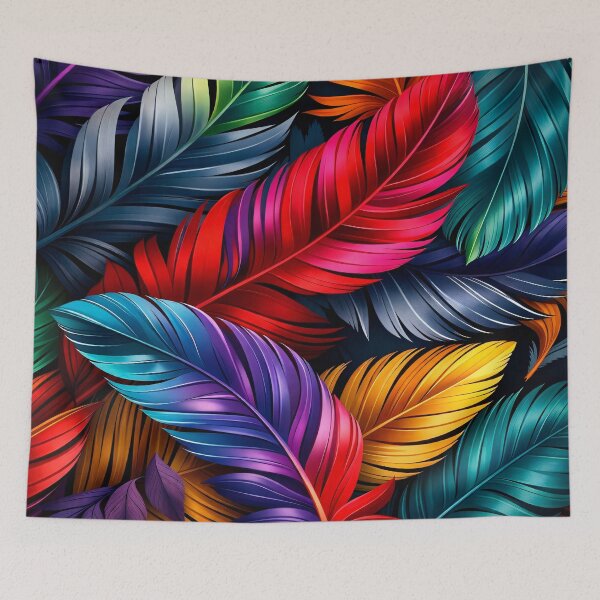 Item preview, Vibrant Tropical Feather Leaves Pattern – Colorful Jungle Botanical Print designed and sold by Kaleidoscope Print.