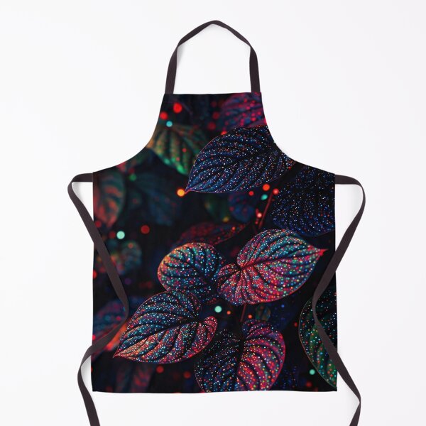Item preview, Glowing Neon Tropical Leaves – Dark Botanical Night Garden Print designed and sold by Kaleidoscope Print.