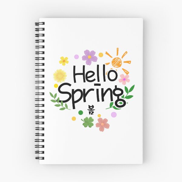 Item preview, Aesthetic Hello Spring: Colorful Flowers and Korean Typography Seasonal Greeting Art designed and sold by Boundary100.