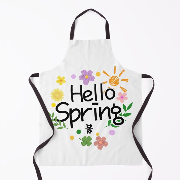 Item preview, Aesthetic Hello Spring: Colorful Flowers and Korean Typography Seasonal Greeting Art designed and sold by Boundary100.