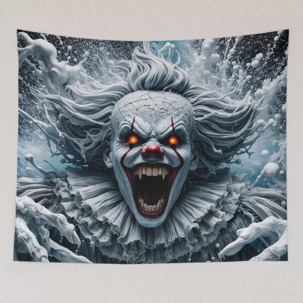 Item preview, Terrifying Evil Clown Horror Art – Screaming Nightmare Monster Print designed and sold by Kaleidoscope Print.
