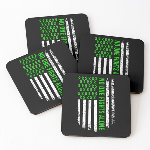 Item preview, No One Fights Alone - Mental Health Awareness Green Ribbon designed and sold by anerahilsya.