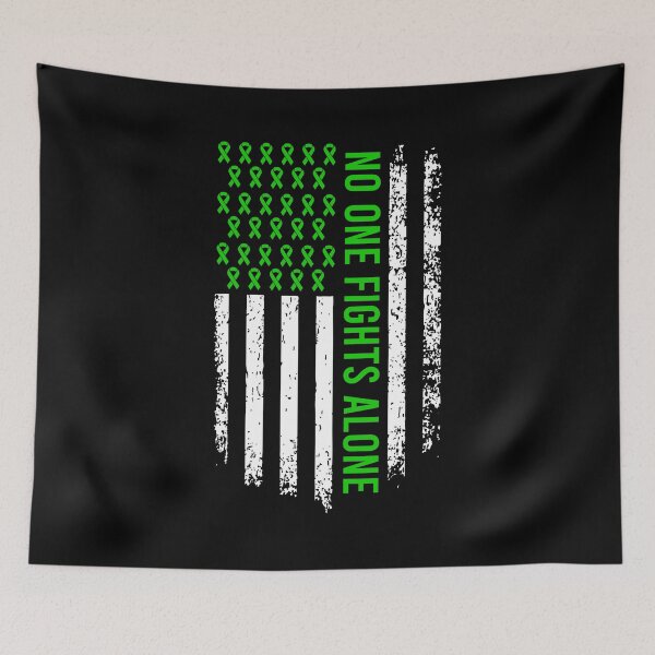 Item preview, No One Fights Alone - Mental Health Awareness Green Ribbon designed and sold by anerahilsya.