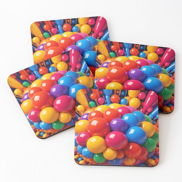 Item preview, Colorful Glossy Abstract Balls – Bright 3D Pop Art Pattern designed and sold by Kaleidoscope Print.