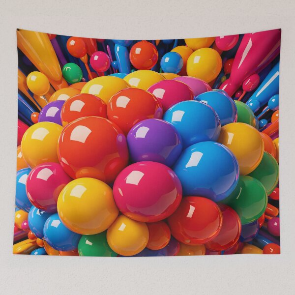 Item preview, Colorful Glossy Abstract Balls – Bright 3D Pop Art Pattern designed and sold by Kaleidoscope Print.