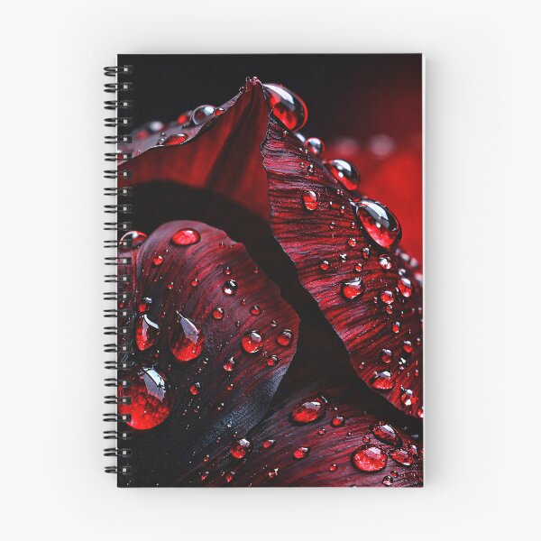 Item preview, Dark Red Tropical Leaf Macro – Gothic Botanical Water Drops Print designed and sold by Kaleidoscope Print.