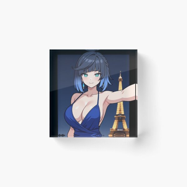 Item preview, Yelan Night Out in Paris Aesthetic Fan Art designed and sold by Jimakmo.