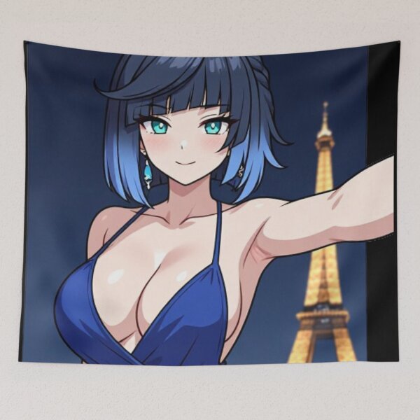 Item preview, Yelan Night Out in Paris Aesthetic Fan Art designed and sold by Jimakmo.