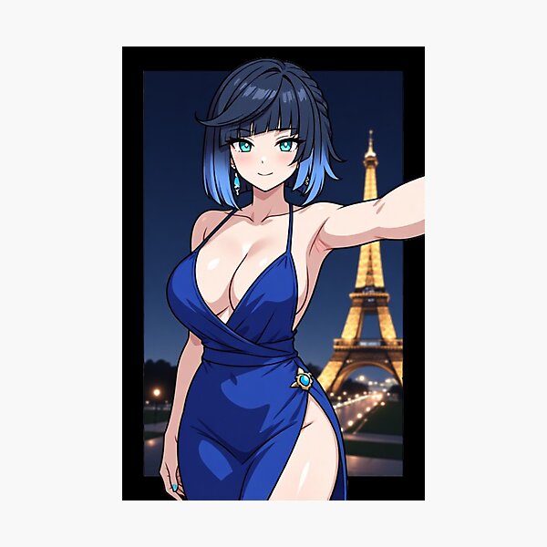 Item preview, Yelan Night Out in Paris Aesthetic Fan Art designed and sold by Jimakmo.