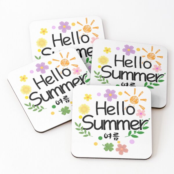 Item preview, Aesthetic Hello Summer: Bright Flowers and Korean Typography Seasonal Vibes Art designed and sold by Boundary100.