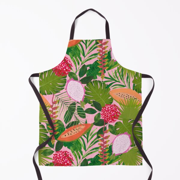 Item preview, Tropical botanical hothouse jungle of lush greenery fruits and florals designed and sold by PrettywithColor.