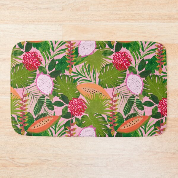 Item preview, Tropical botanical hothouse jungle of lush greenery fruits and florals designed and sold by PrettywithColor.