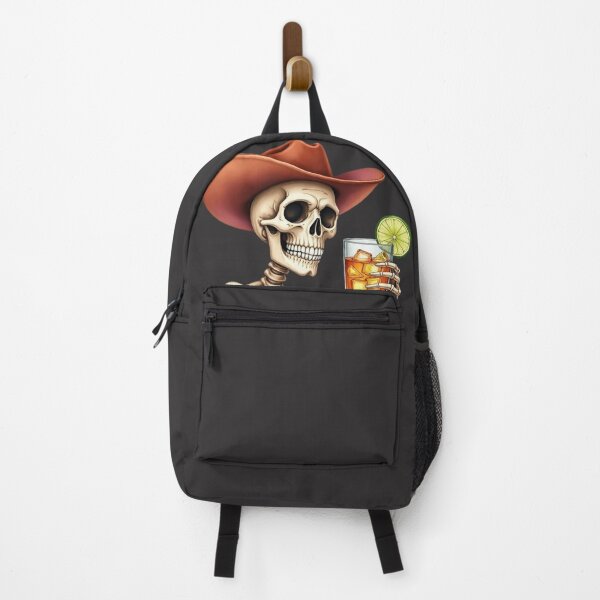 Item preview, Thirsty skeleton in a cowboy hat holds a glass of tequila in his hand designed and sold by ArtEventET.