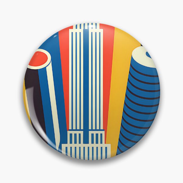 Item preview, New York - Empire State - Vintage travel poster in the style of Fernand Léger designed and sold by PrintableTravel.