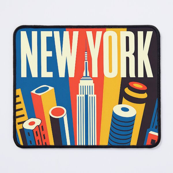 Item preview, New York - Empire State - Vintage travel poster in the style of Fernand Léger designed and sold by PrintableTravel.