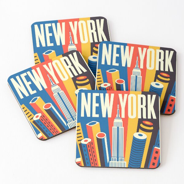 Item preview, New York - Empire State - Vintage travel poster in the style of Fernand Léger designed and sold by PrintableTravel.