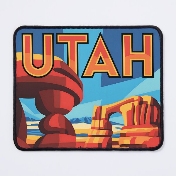 Item preview, Utah - Beehive State - Vintage travel poster in the style of Fernand Léger designed and sold by PrintableTravel.