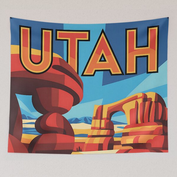 Item preview, Utah - Beehive State - Vintage travel poster in the style of Fernand Léger designed and sold by PrintableTravel.