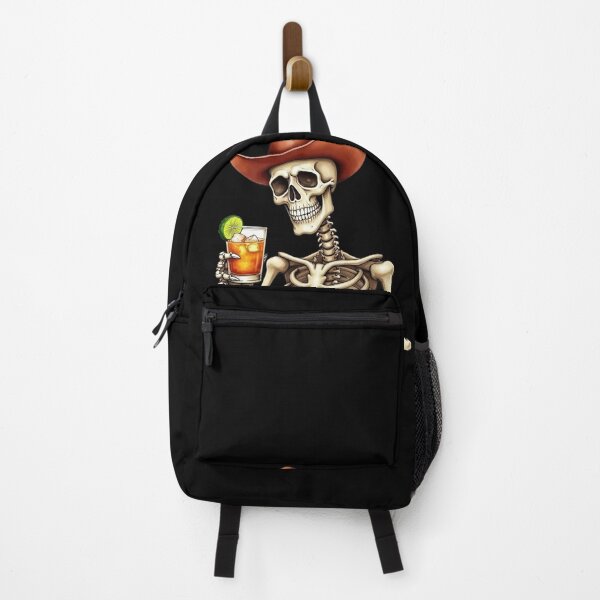 Item preview, Thirsty skeleton in a cowboy hat holds a glass of tequila in his hand designed and sold by ArtEventET.