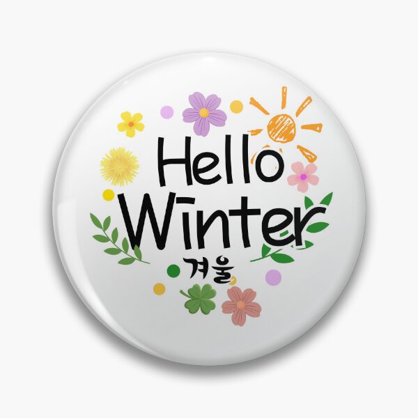 Item preview, Aesthetic Hello Winter: Cozy Flowers and Korean Typography Winter Vibes Design designed and sold by Boundary100.