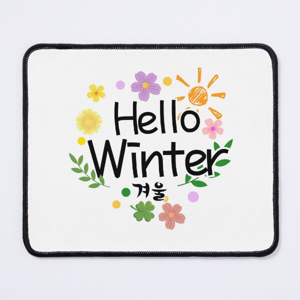 Item preview, Aesthetic Hello Winter: Cozy Flowers and Korean Typography Winter Vibes Design designed and sold by Boundary100.