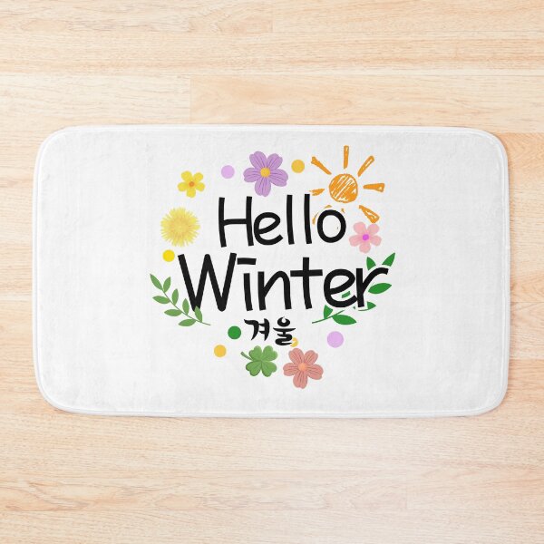 Item preview, Aesthetic Hello Winter: Cozy Flowers and Korean Typography Winter Vibes Design designed and sold by Boundary100.