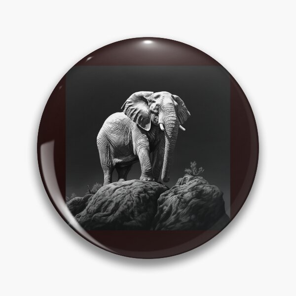 Item preview, Black and White Elephant on Rocky Mountain designed and sold by inkoutninja.