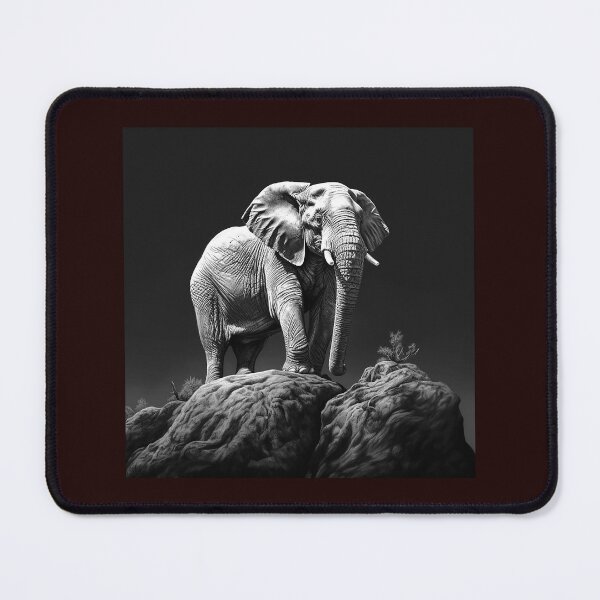 Item preview, Black and White Elephant on Rocky Mountain designed and sold by inkoutninja.