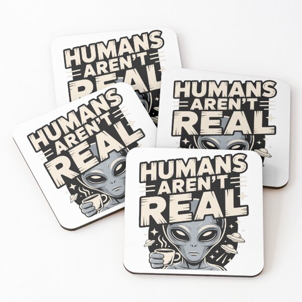 Item preview, Humans Arent Real - Funny Alien Tee designed and sold by StreetShirts1.