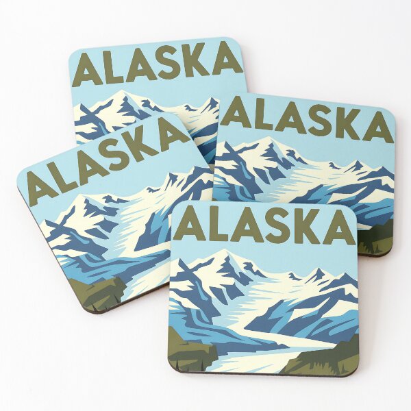 Item preview, Alaska - The Last Frontier - Vintage travel poster in the style of Fernand Léger designed and sold by PrintableTravel.