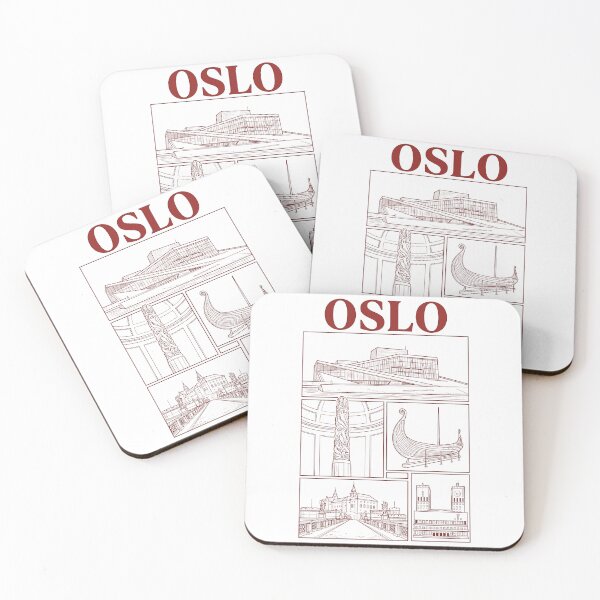 Item preview, Oslo Norway City Landmarks Minimalist Architecture Sketch designed and sold by k3rstman1.
