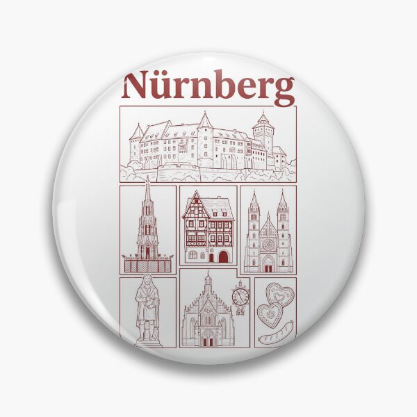 Item preview, Historic Nuremberg Germany Landmarks Vintage Line Art designed and sold by k3rstman1.