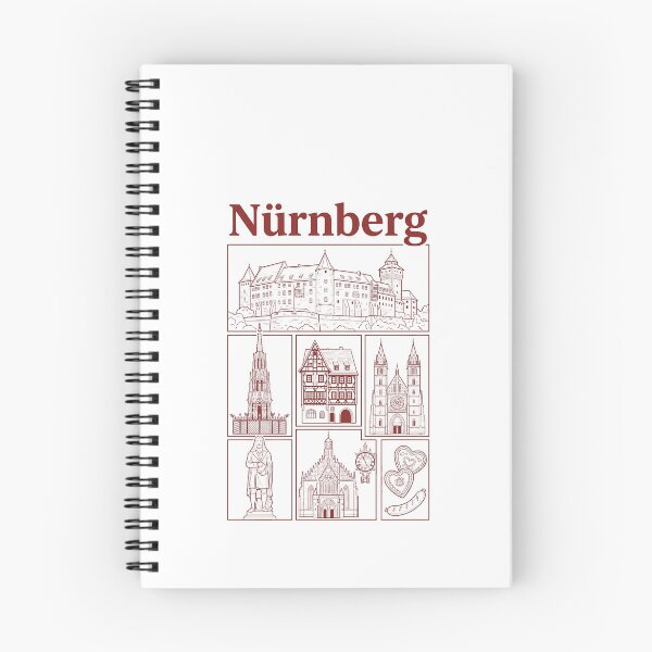 Artikelvorschau, Historische Sehenswürdigkeiten von Nürnberg, Deutschland – Vintage-Linienzeichnungen entworfen und verkauft von k3rstman1.