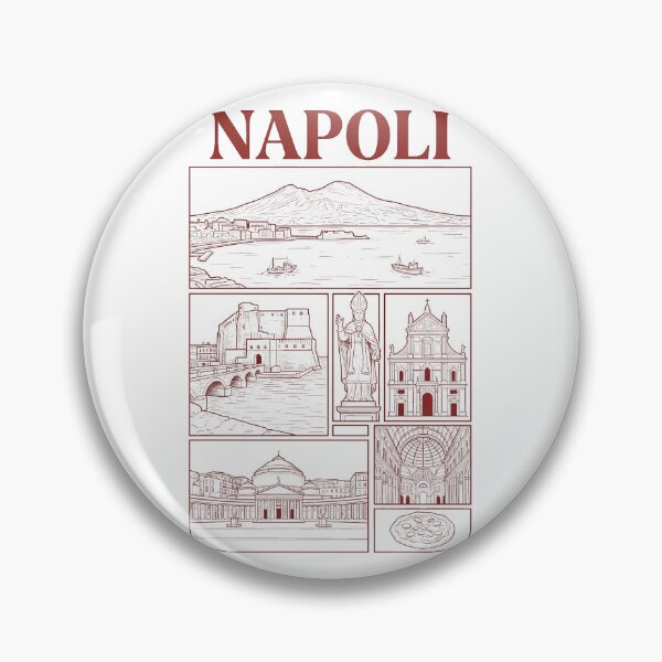 Item preview, Vintage Napoli Italy Landmarks Sketch Collage designed and sold by k3rstman1.