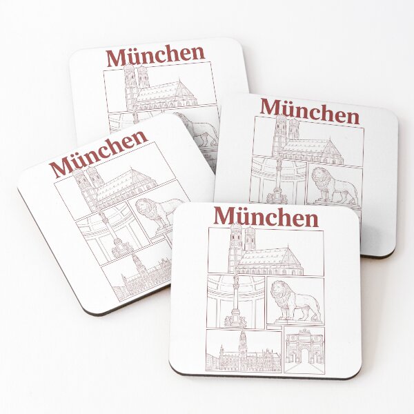 Item preview, Munich Germany City Landmarks Vintage Sketch designed and sold by k3rstman1.