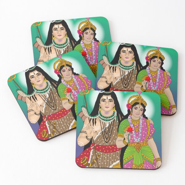 Item preview, Shiva Parvati Sacred Design – Hindu Divine Couple Spiritual Artwork designed and sold by Harshit_Digital_Arts.