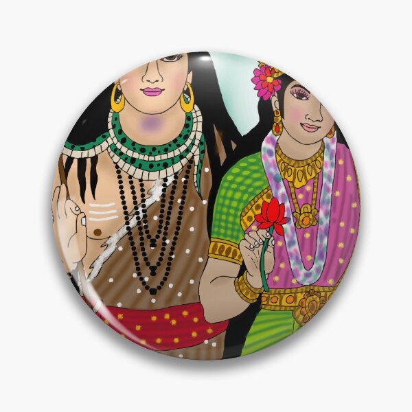Item preview, Shiva Parvati Sacred Design – Hindu Divine Couple Spiritual Artwork designed and sold by Harshit_Digital_Arts.